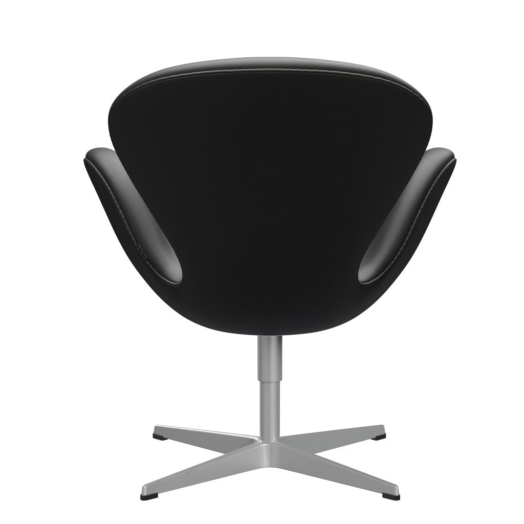 Fritz Hansen Chaise salon de cygne, gris argenté / noir essentiel