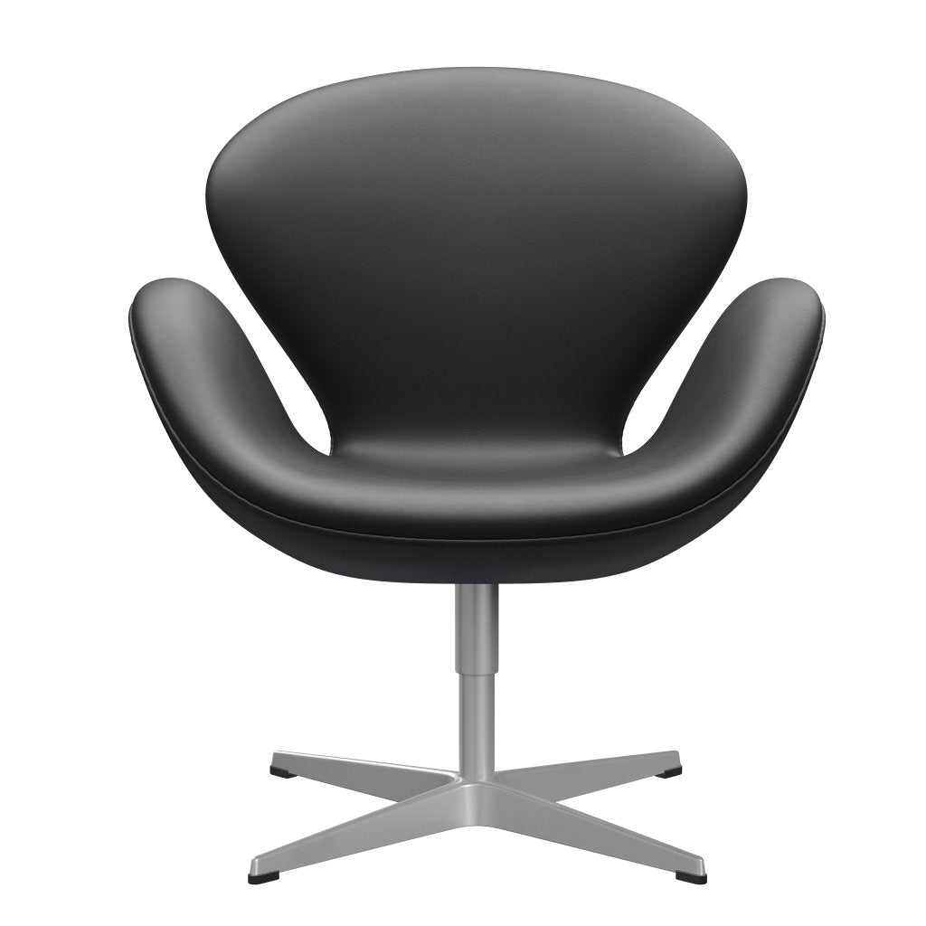 Fritz Hansen Chaise salon de cygne, gris argenté / noir essentiel