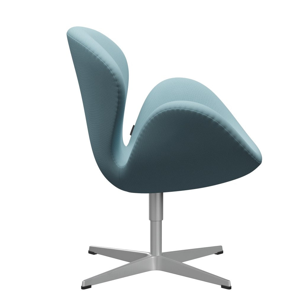 Sedia fritz Hansen Swan Lounge, luce turchese grigio argento/fama