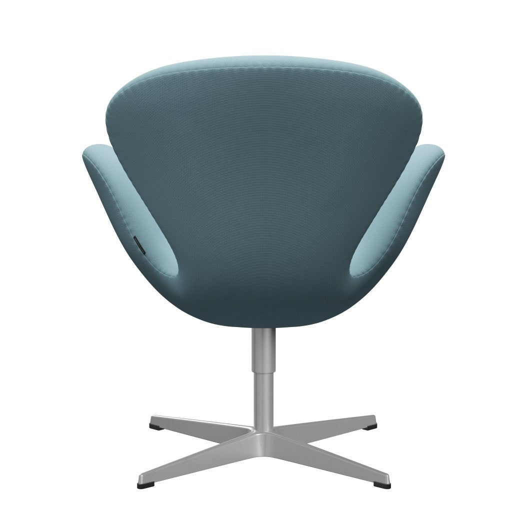 Sedia fritz Hansen Swan Lounge, luce turchese grigio argento/fama