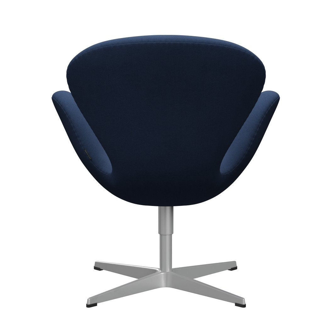 Sedia fritz Hansen Swan Lounge, grigio argento/fiord medio blu/blu medio