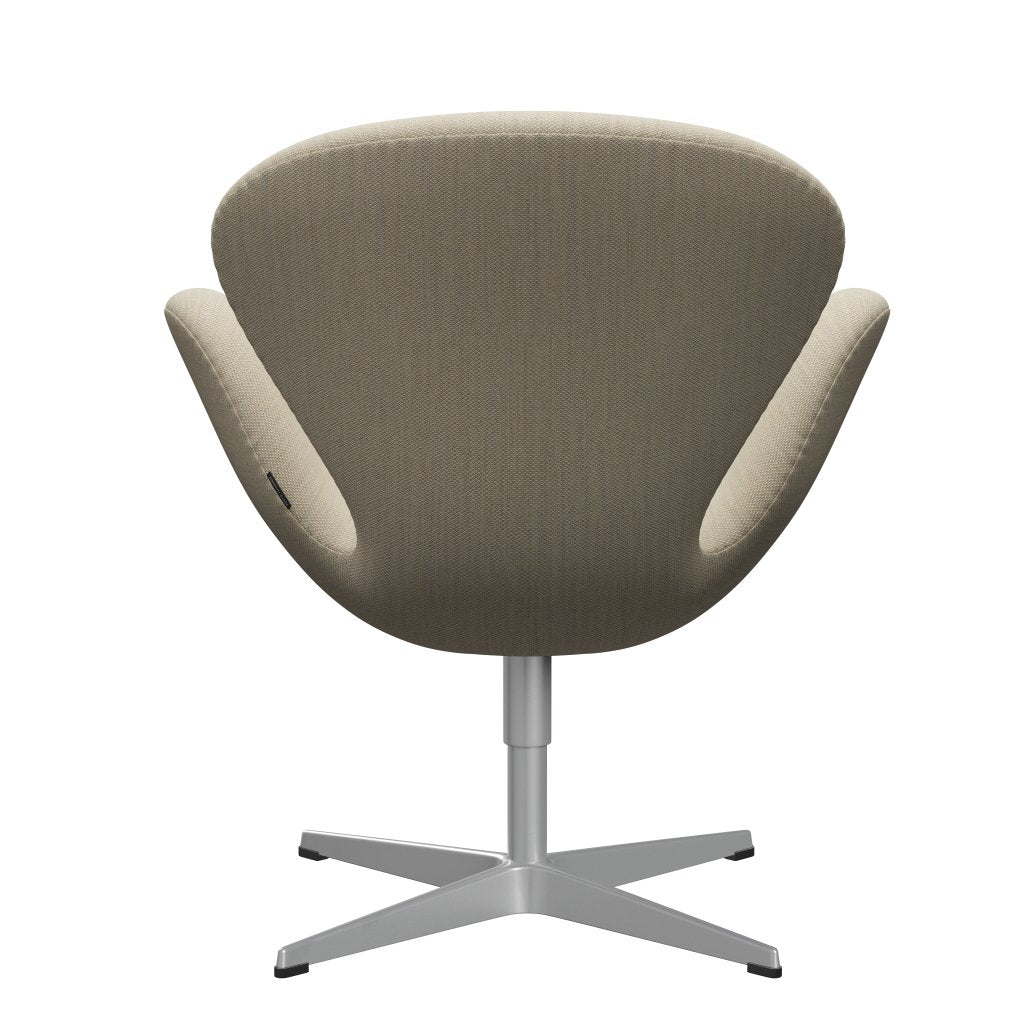 Fritz Hansen Chaise salon de cygne, sable naturel gris / fiord en argent