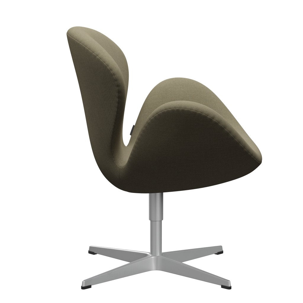 Fritz Hansen Swan Lounge Sillón, plateado gris/fiord oliva verde/piedra