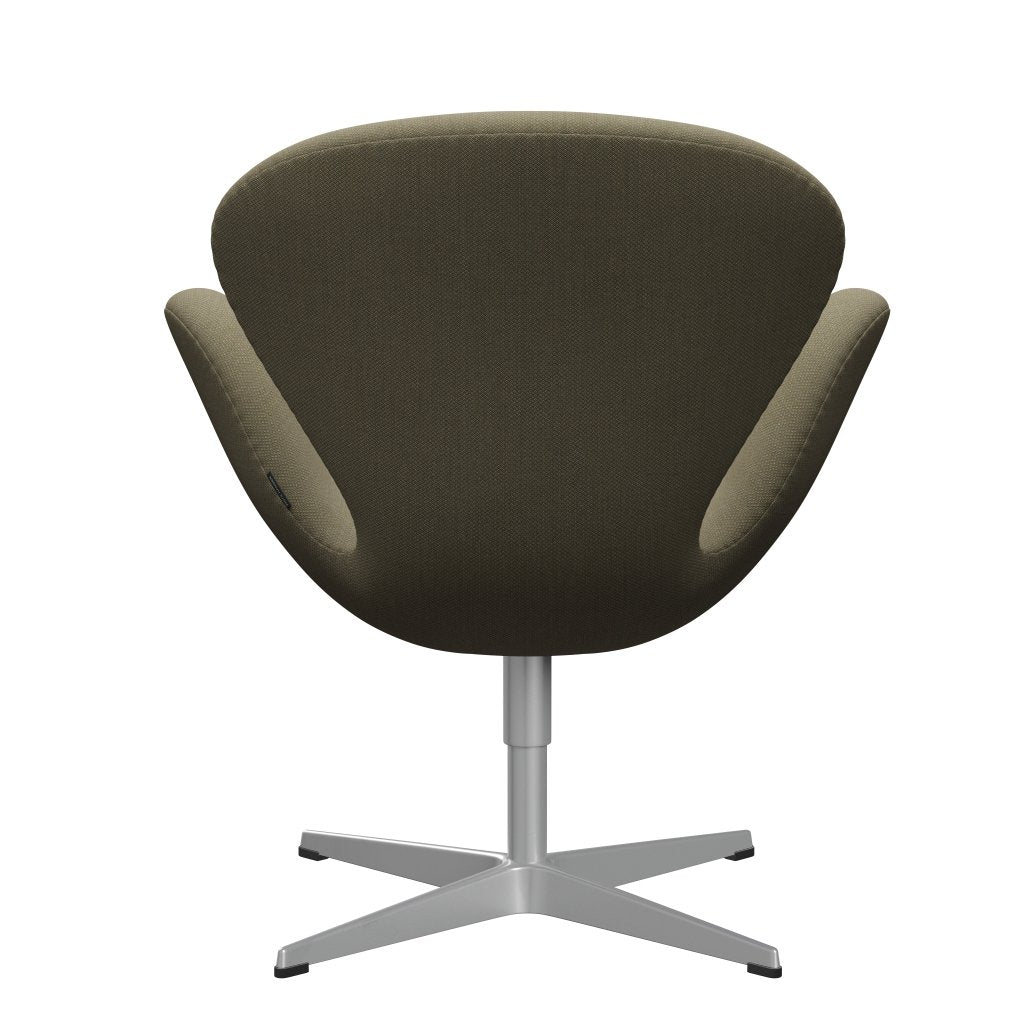 Sedia fritz Hansen Swan Lounge, grigio argento/fiord verde oliva/pietra