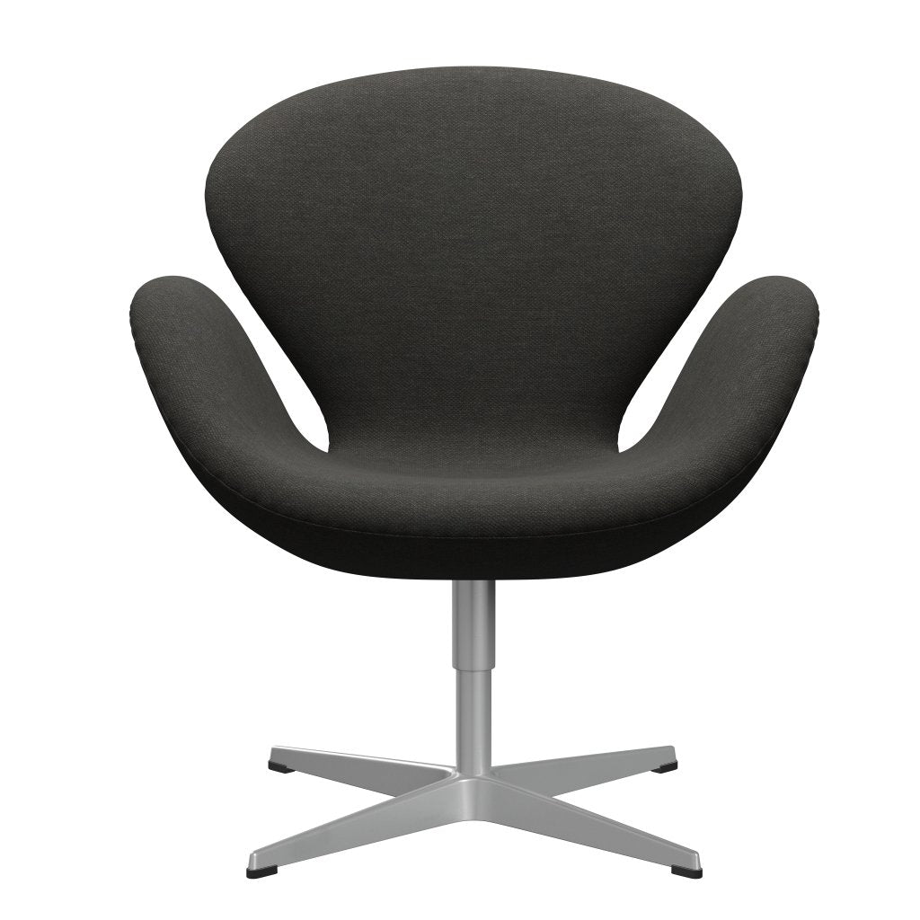 Fritz Hansen Chaise salon de cygne, gris argenté / noir / marron noir