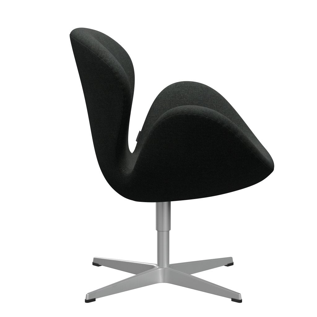 Fritz Hansen Swan Lounge Stuhl, Silbergrau/Re Wolle schwarz/natürlich