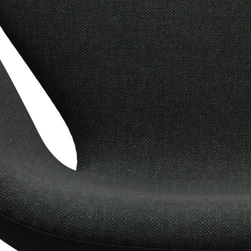 Fritz Hansen Chaise salon de cygne, gris argenté / laine noir / naturel