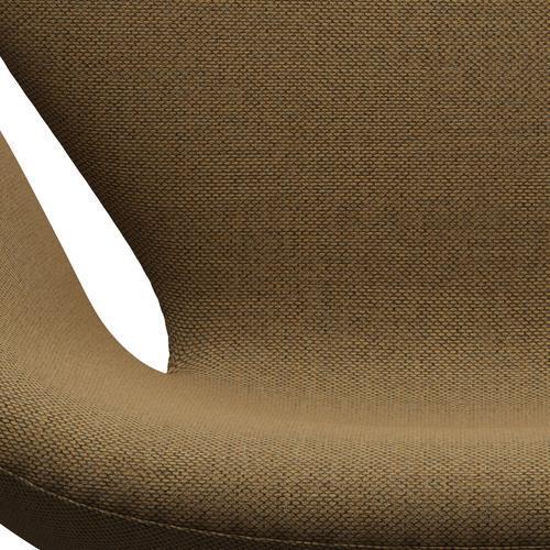 Fritz Hansen Chaise salon de cygne, moutarde en gris argenté / laine / naturel