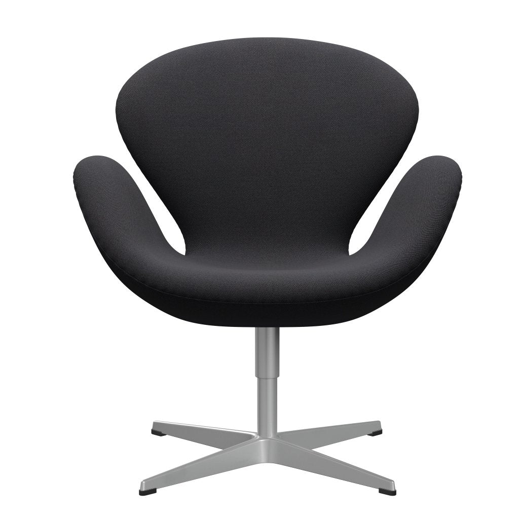 Fritz Hansen Swan Lounge Stuhl, Silbergrau/Rimebraun/Dunkelblau