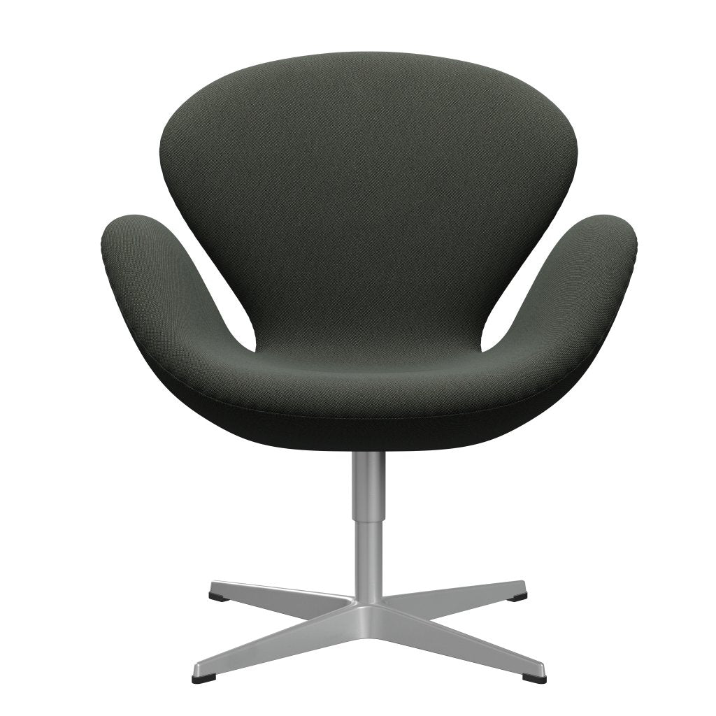 Fritz Hansen Swan Lounge Silla, gris plateado/moreno de color marrón/verde musgo