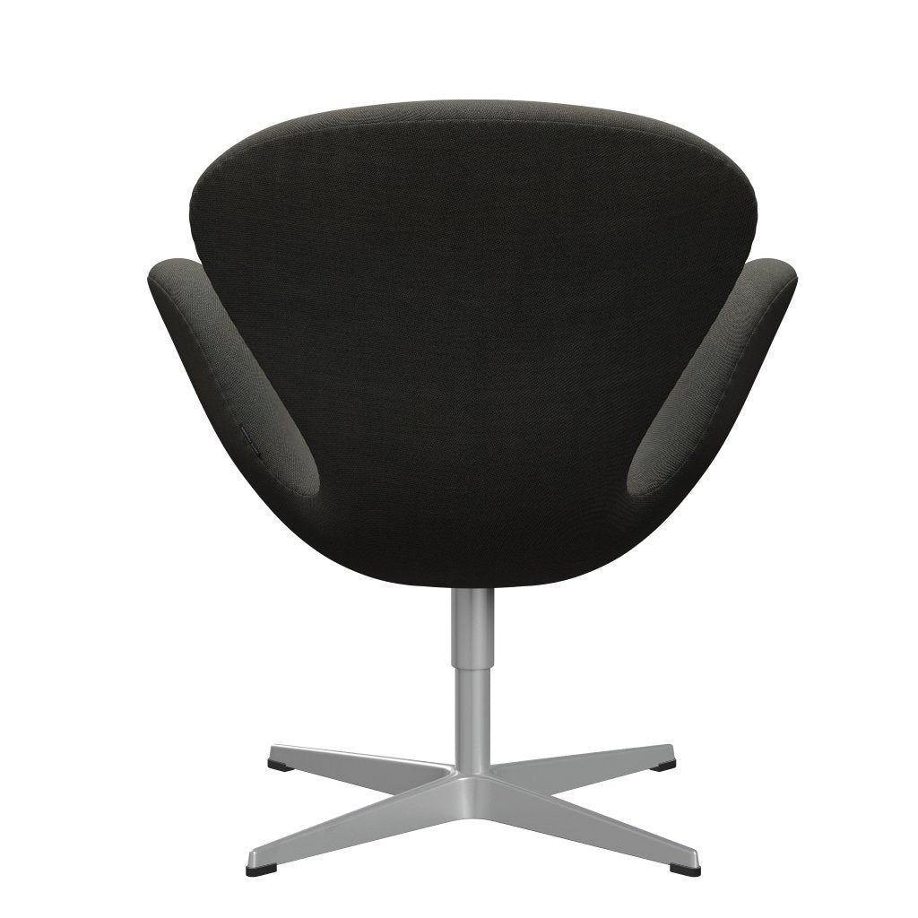 Sedia fritz Hansen Swan Lounge, grigio argento/grigio scuro rime/kaki