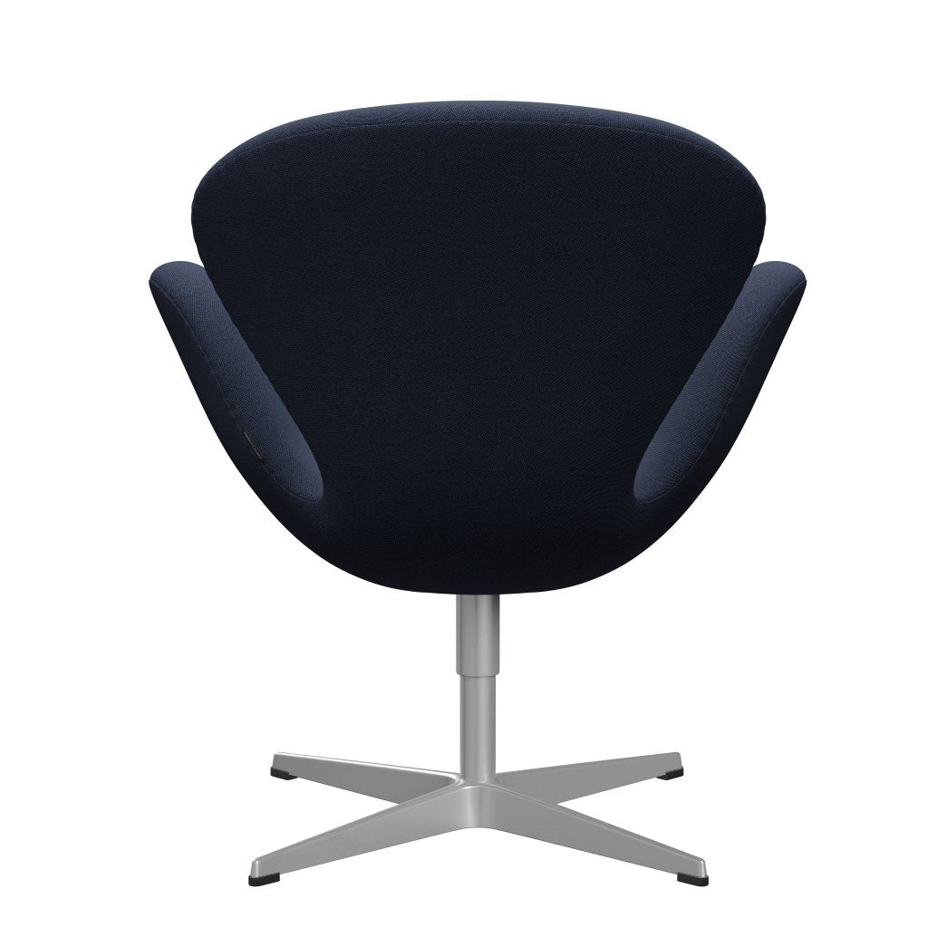 Fritz Hansen Swan Lounge Stuhl, Silbergrau/Rime Hellblau/Braun