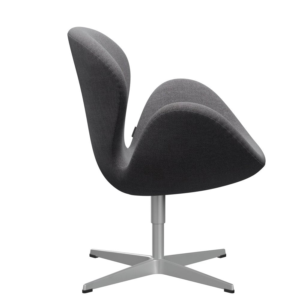 Sedia fritz Hansen Swan Lounge, sale e pepe grigio argento/rima