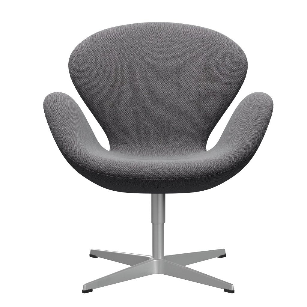 Sedia fritz Hansen Swan Lounge, sale e pepe grigio argento/rima