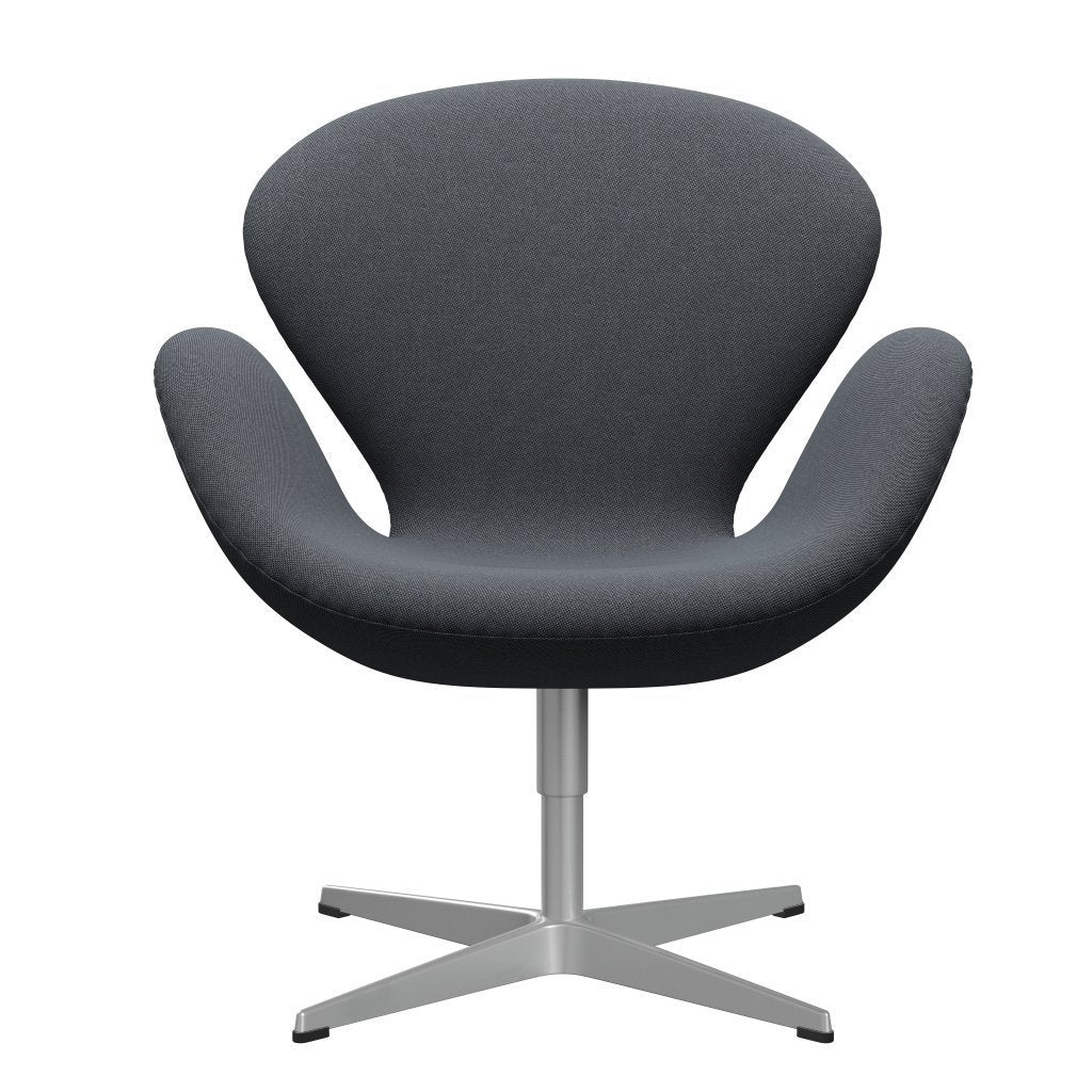 Sedia fritz Hansen Swan Lounge, grigio argento/rima nero/grigio