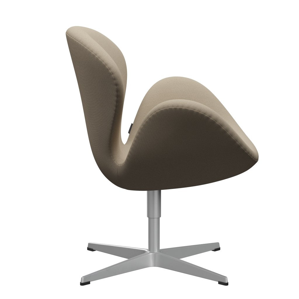 Fritz Hansen Swan Lounge Stuhl, Silbergrau/Stahlkut Beige