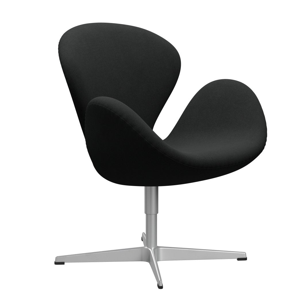 Fritz Hansen Swan Lounge Stuhl, Silbergrau/Stahlkut dunkelbraun (380)