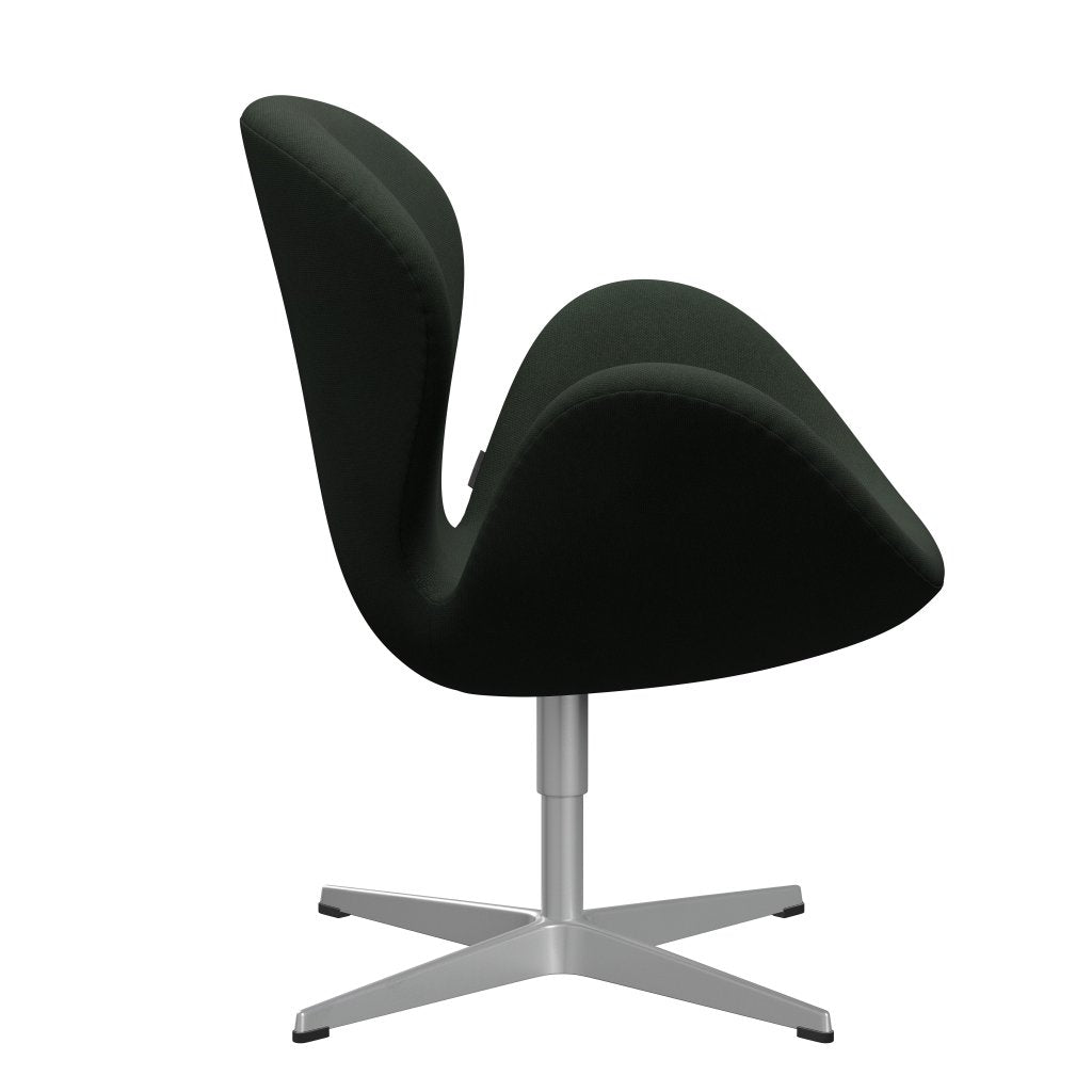 Sedia da salone di Fritz Hansen Swan, verde grigio/taglio in acciaio verde scuro verde