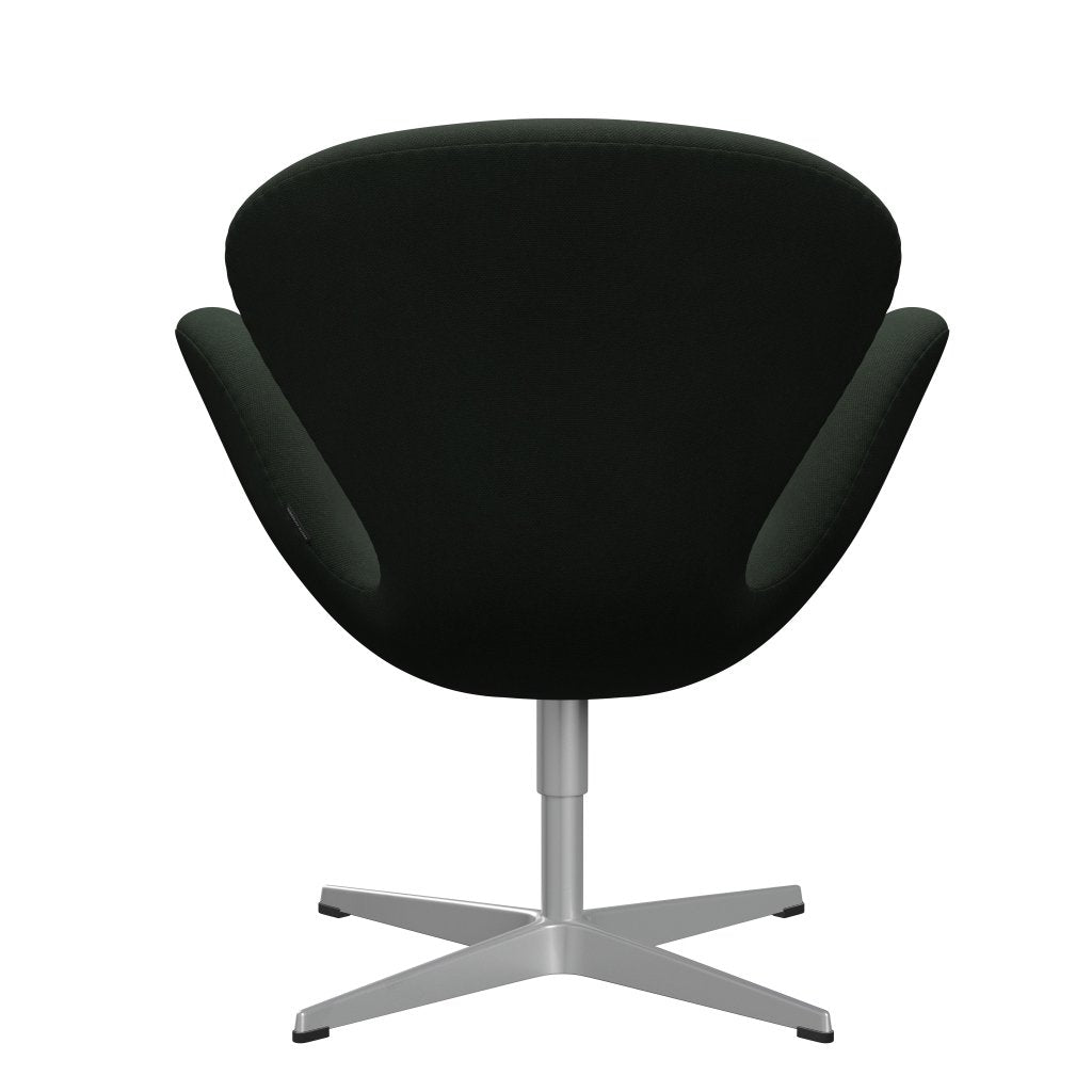 Sedia da salone di Fritz Hansen Swan, verde grigio/taglio in acciaio verde scuro verde