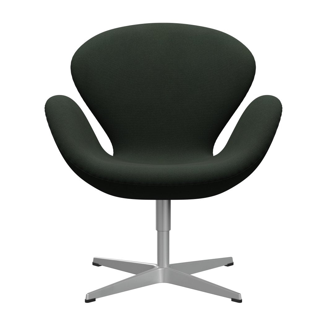 Sedia da salone di Fritz Hansen Swan, verde grigio/taglio in acciaio verde scuro verde