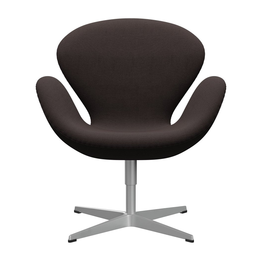 Fritz Hansen Swan Lounge Sillón, gris plateado/escabeche de tierra oscura marrón