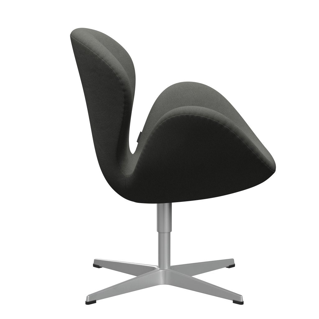 Sedia fritz Hansen Swan Lounge, grigio grigio/taglio in acciaio