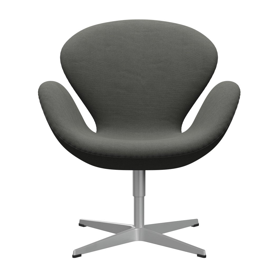 Sedia fritz Hansen Swan Lounge, grigio grigio/taglio in acciaio