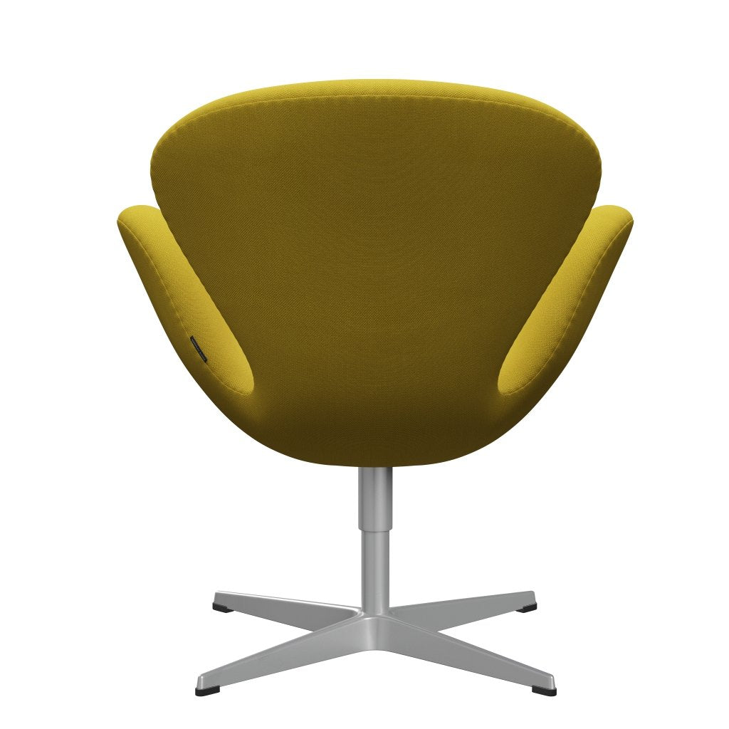 Fritz Hansen Swan Lounge Chair, Silver Grey/Steelcut Light Green/Yellow