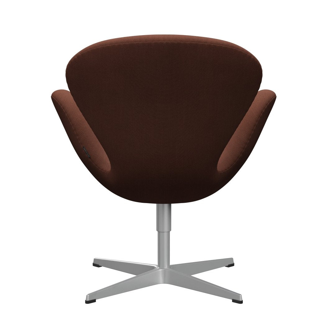 Sedia da salone Fritz Hansen Swan, marrone medio grigio/in acciaio argento