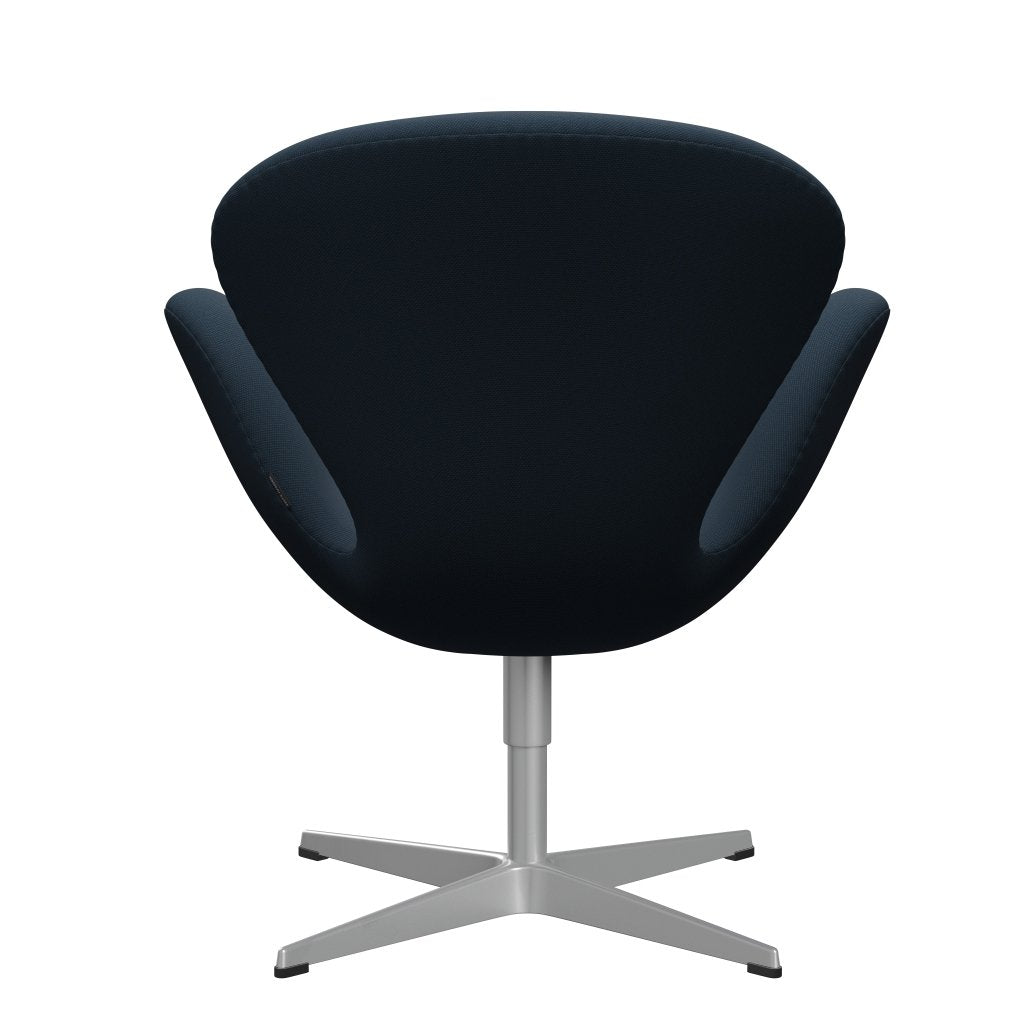 Sedia fritz Hansen Swan Lounge, blu navy grigio/taglio in acciaio