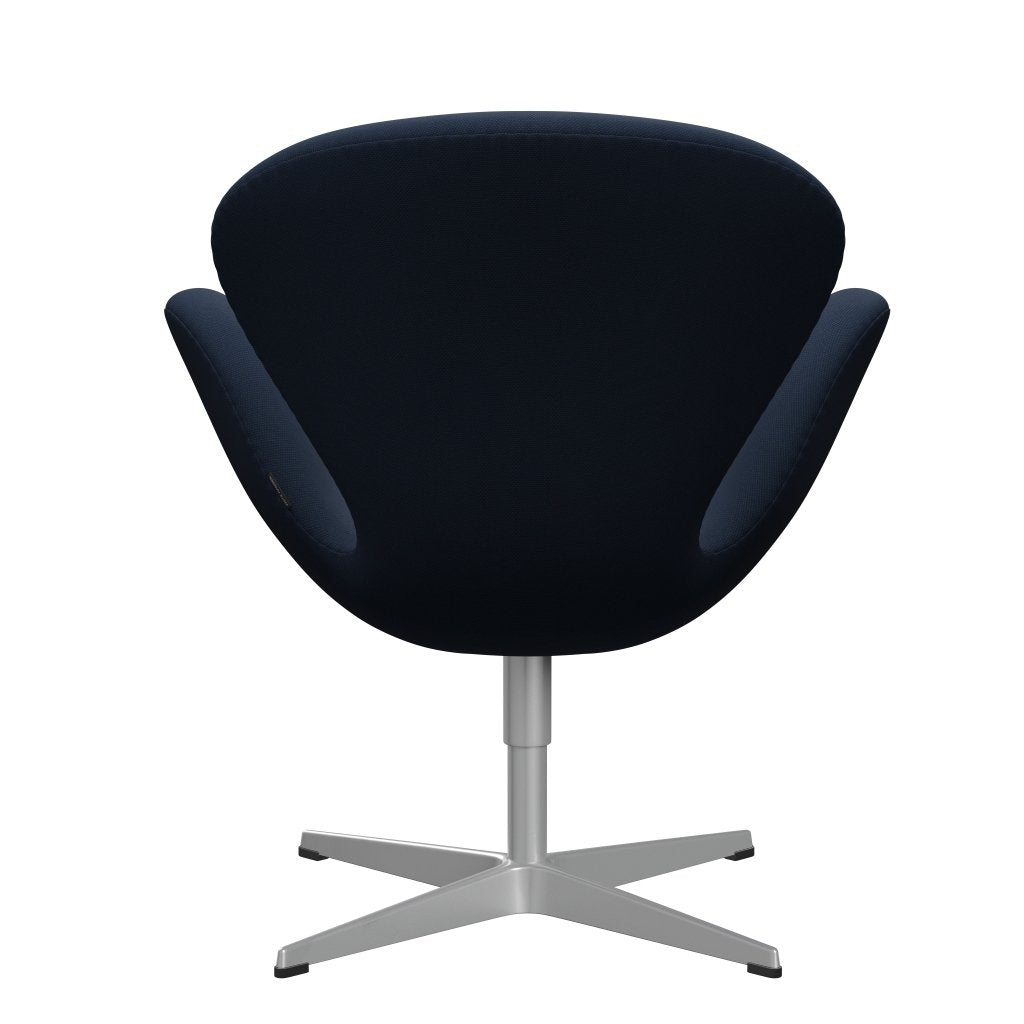 Sedia da salotto Fritz Hansen Swan, blu scuro blu grigio/taglio in acciaio argento