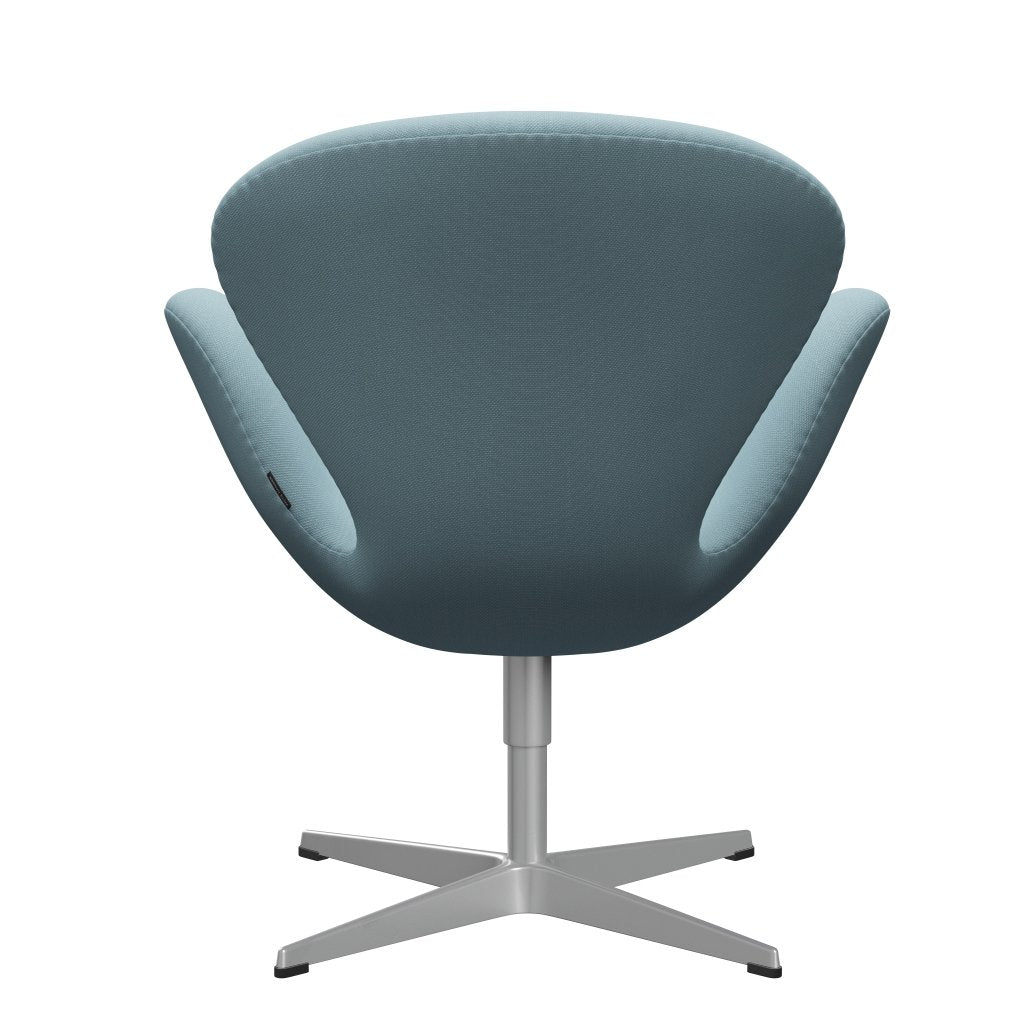 Sedia da salotto Fritz Hansen Swan, blu pastello grigio/taglio in acciaio argento