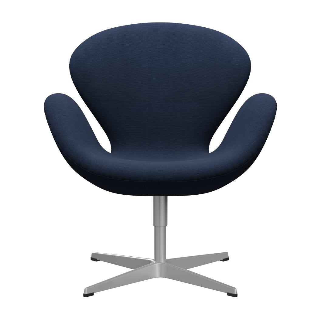 Sedia da salone Fritz Hansen Swan, blu reale grigio/taglio in acciaio