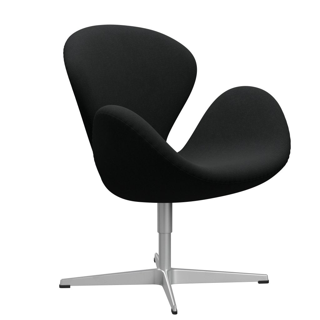 Sedia fritz Hansen Swan Lounge, nero grigio/taglio in acciaio