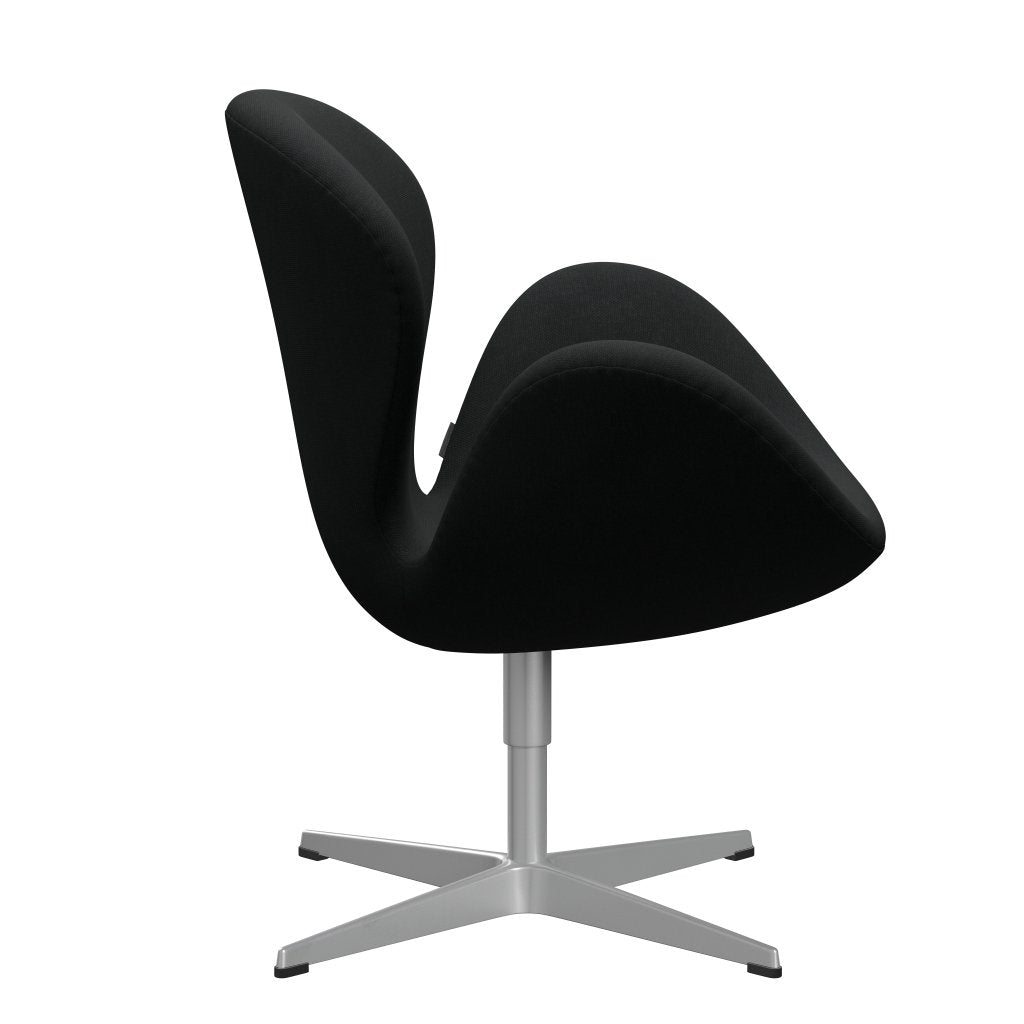 Sedia fritz Hansen Swan Lounge, nero grigio/taglio in acciaio