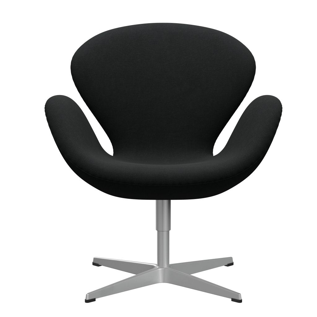 Fritz Hansen Swan Lounge Stuhl, Silbergrau/Stahlkut schwarz