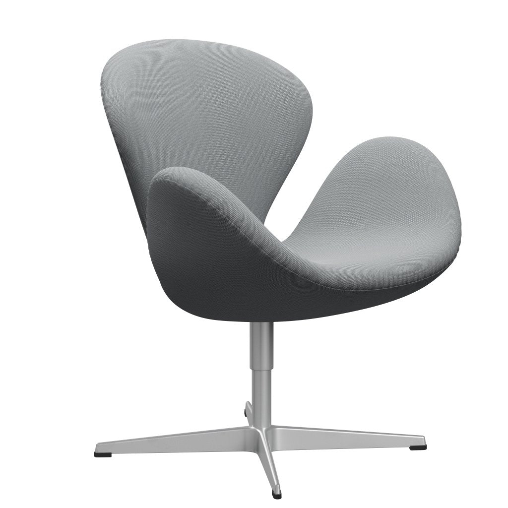 Silla de salón Fritz Hansen Swan, trío de gris plateado/acero de acero beige