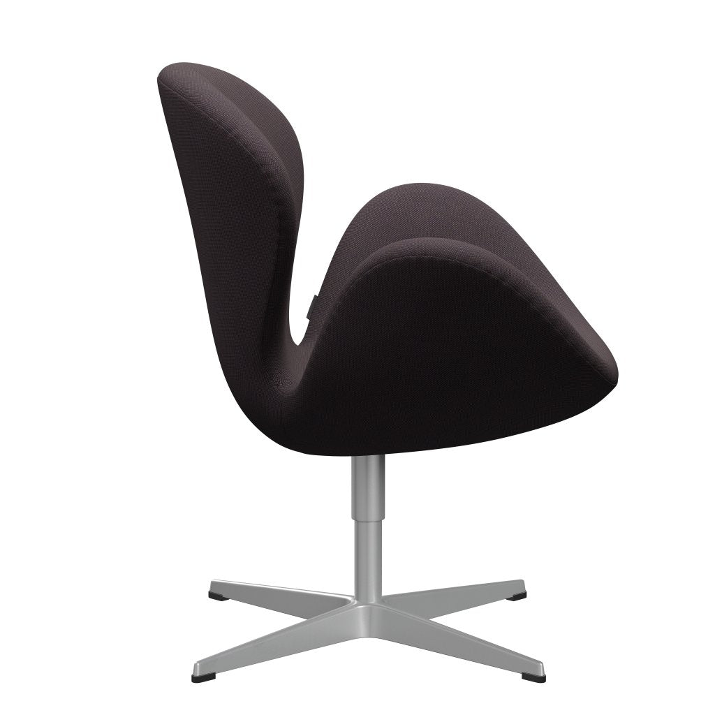 Fritz Hansen Swan Lounge Stuhl, Silbergrau/Stahlkut -Trio Brown