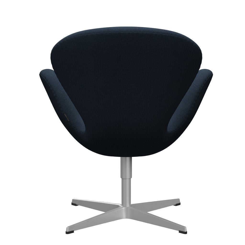 Sedia fritz Hansen Swan Lounge, trio di polvere scura grigio/taglio in acciaio blu scuro