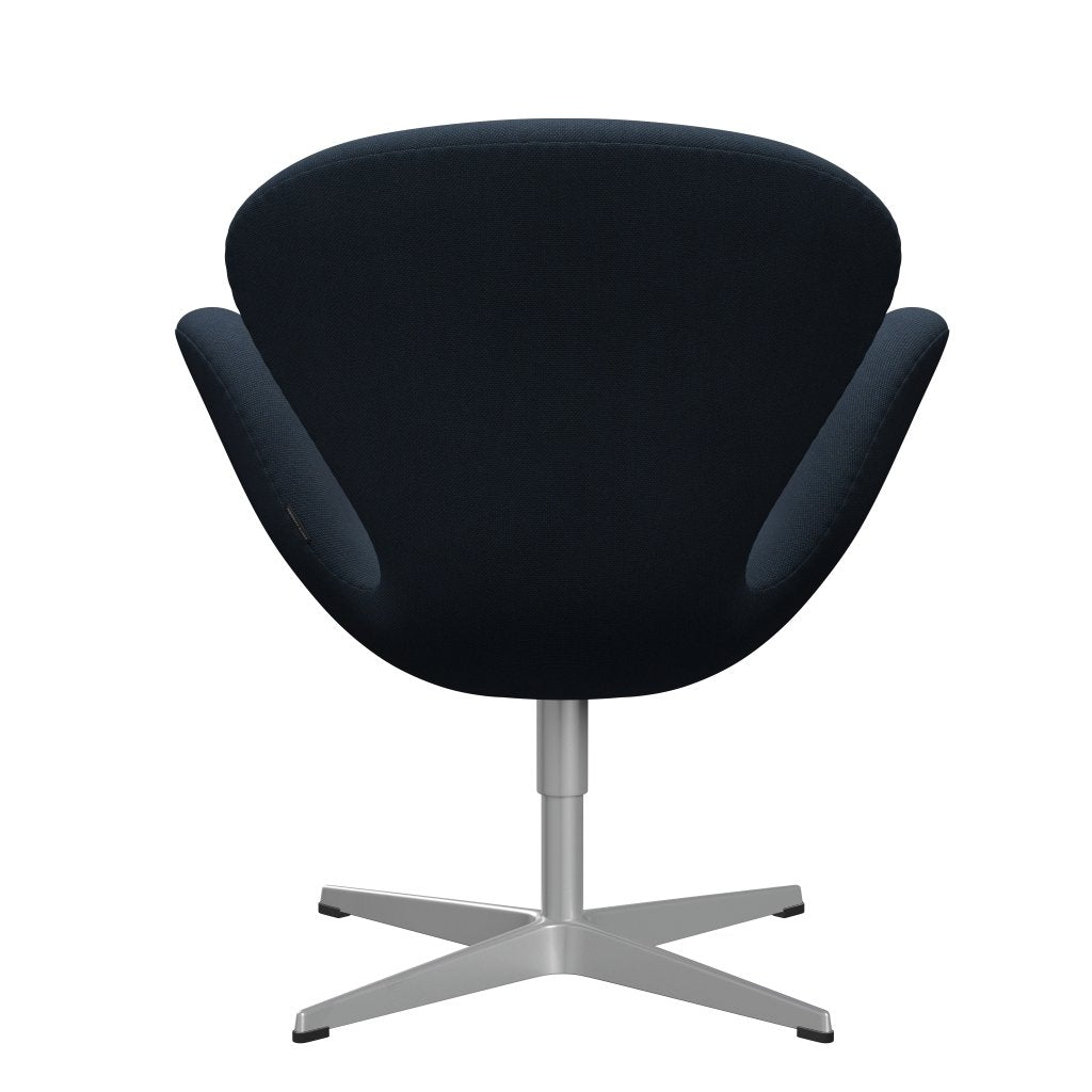 Fritz Hansen Swan Lounge stoel, zilvergrijs/staalcut trio donkerbruin blauw