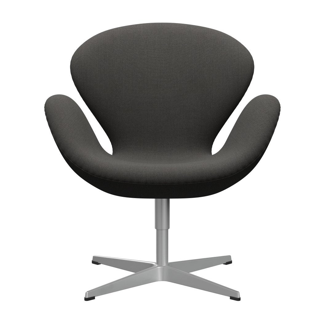 Sedia fritz Hansen Swan Lounge, grigio scuro grigio/taglio in acciaio