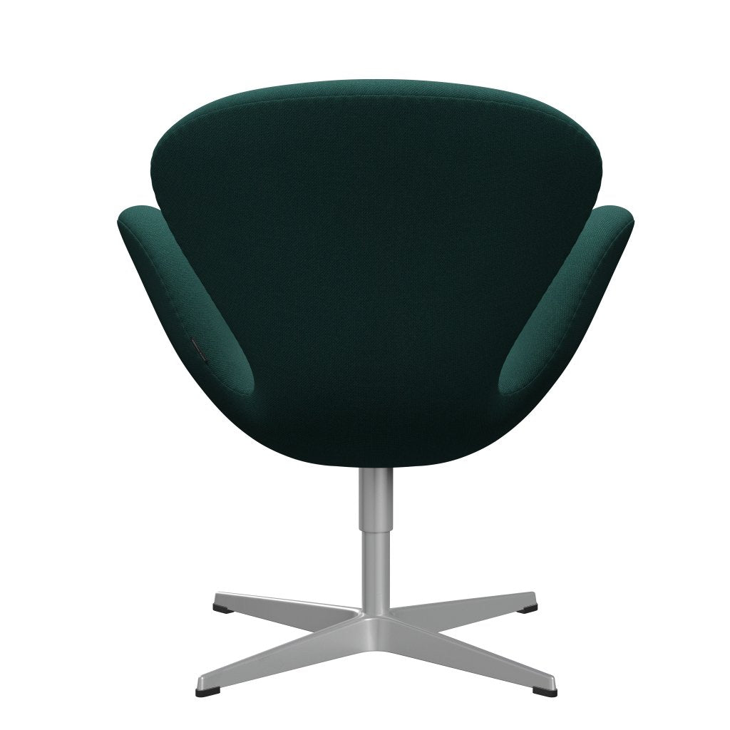 Sedia fritz Hansen Swan Lounge, verde grigio/taglio in acciaio verde scuro