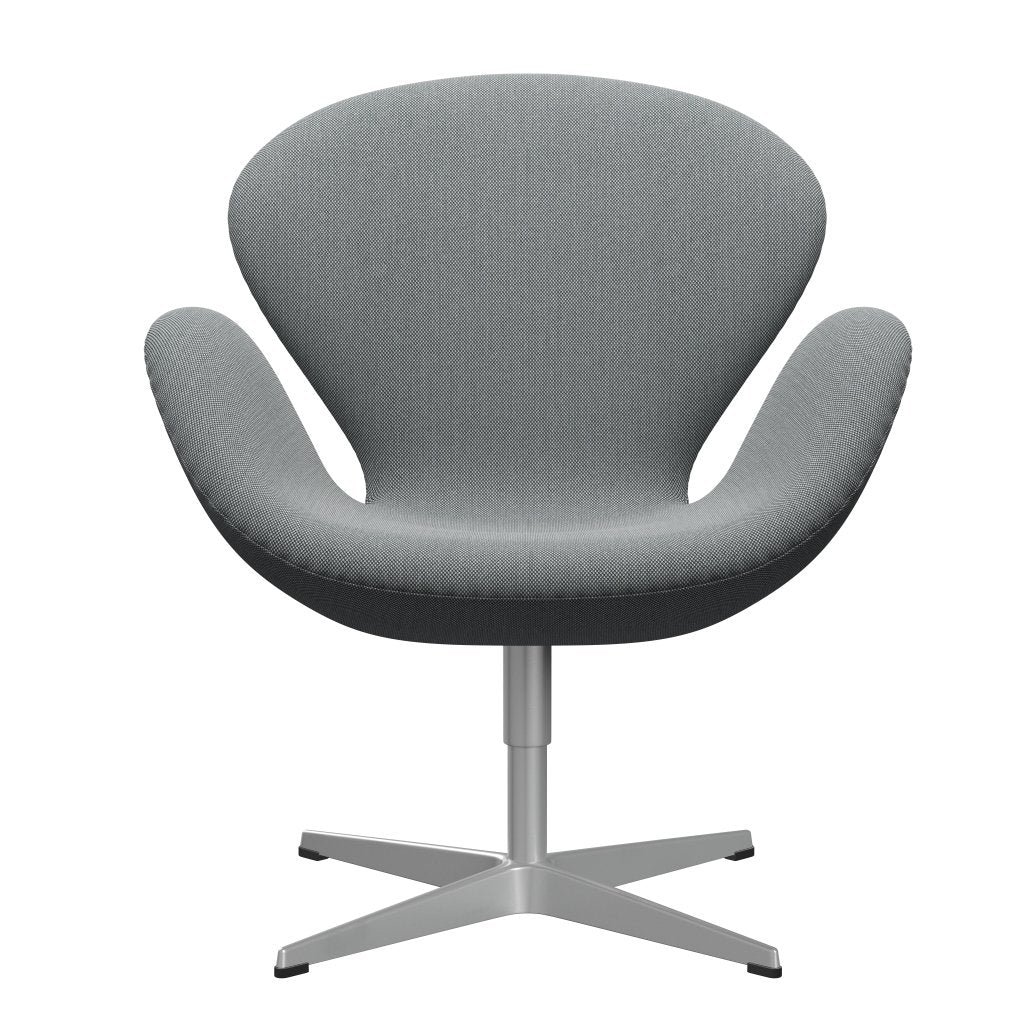 Sedia fritz Hansen Swan Lounge, grigio grigio/taglio in acciaio grigio