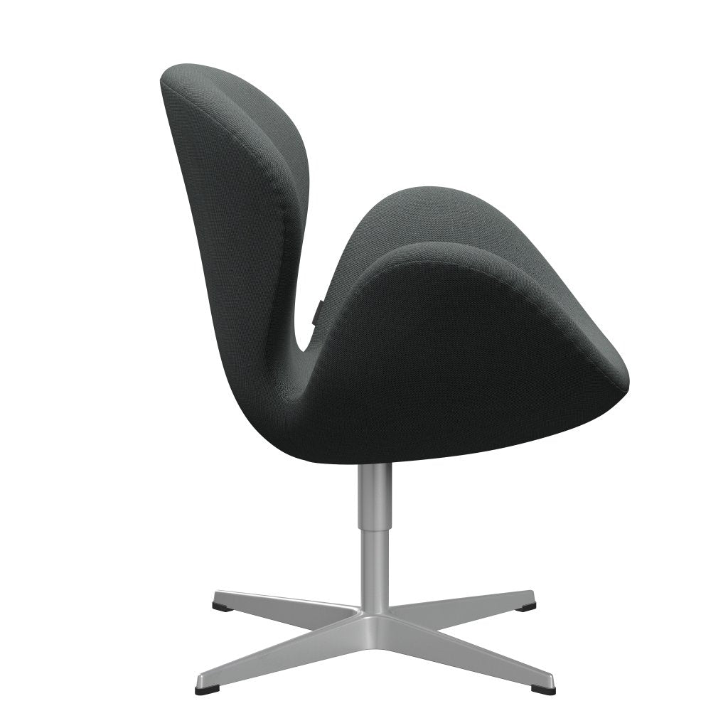 Fritz Hansen Swan Lounge Stuhl, Silbergrau/Stahlkut -Trio -Kohle