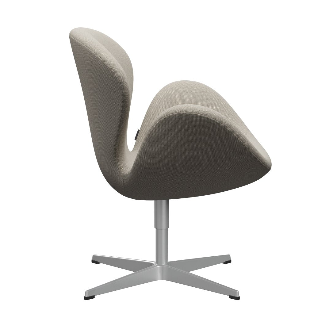 Fritz Hansen Swan Lounge Stuhl, Silbergrau/Stahlkut -Trio -Sand