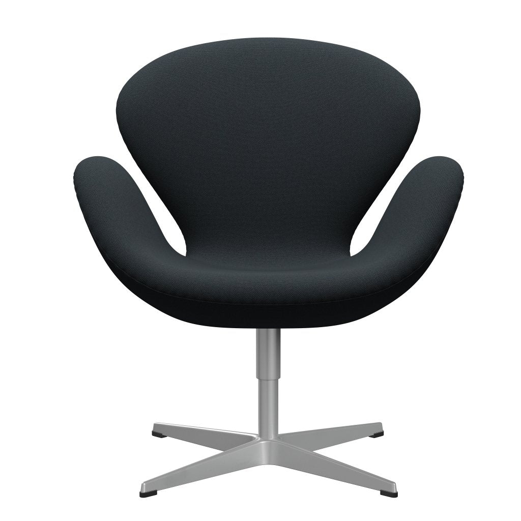 Silla de salón Fritz Hansen Swan, gris plateado/trío de metal de acero negro