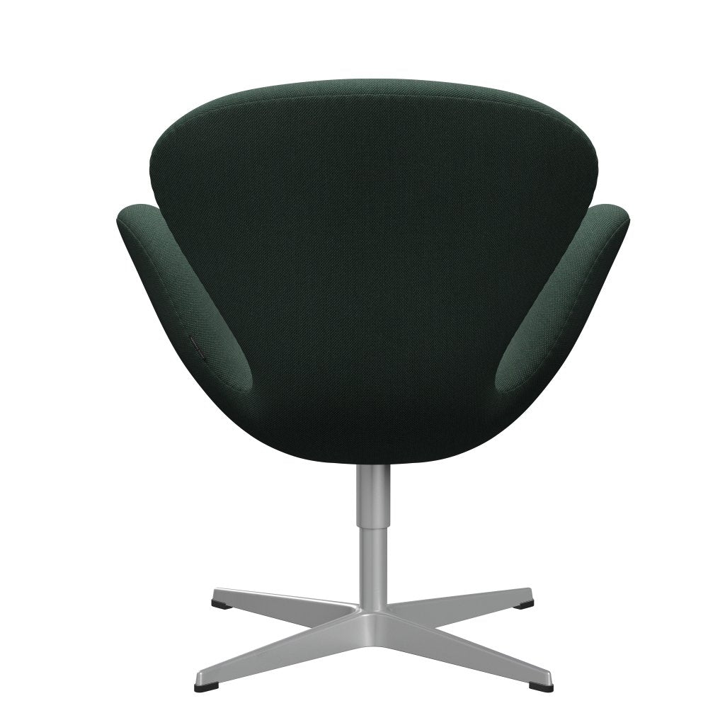 Sedia fritz Hansen Swan Lounge, verde grigio/taglio in acciaio verde polveroso