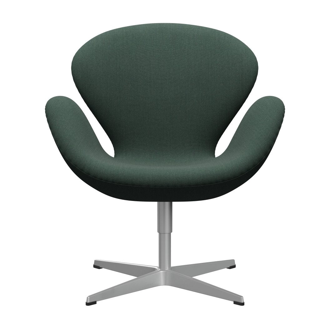 Sedia fritz Hansen Swan Lounge, verde grigio/taglio in acciaio verde polveroso