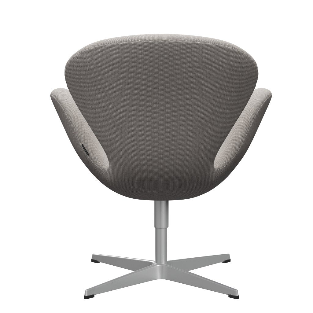 Fritz Hansen Swan Lounge Stuhl, Silbergrau/Stahlkut Trio White & Grey