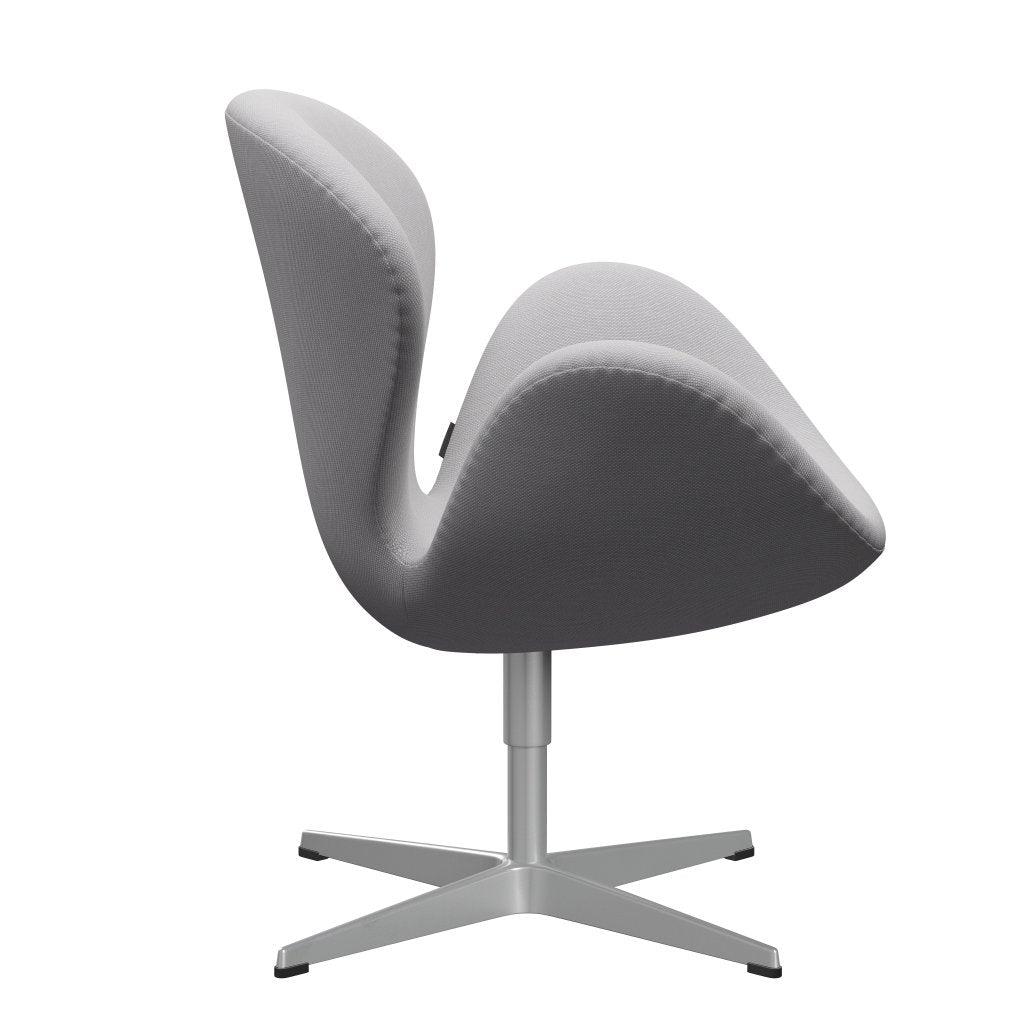 Sedia da salone Fritz Hansen Swan, trio grigio/taglio in acciaio bianco e grigio chiaro